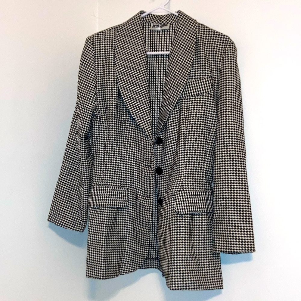 Vintage Alyn Paige houndstooth blazer sz M EVC
